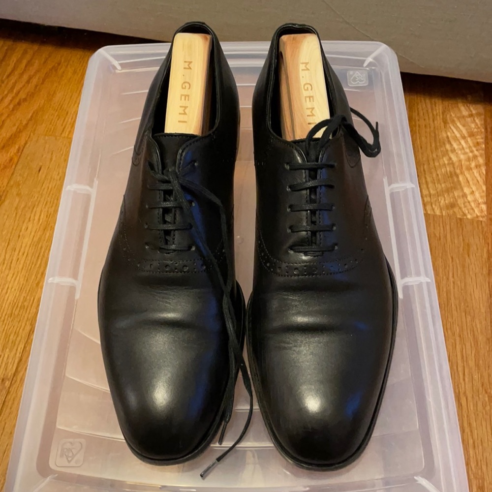 M.Gemi Black leather men’s shoes, size 8 UK 41